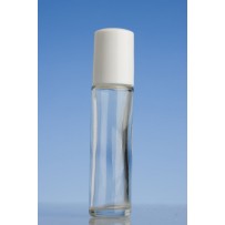 10ml Clear Glass Roll-on Bottle with White Cap